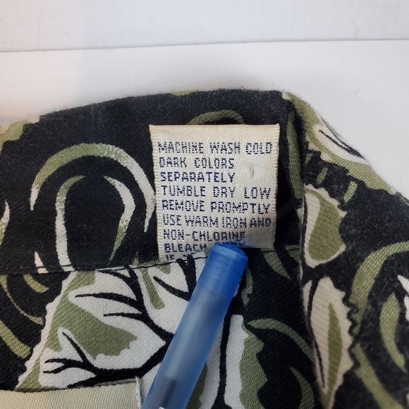 Vintage Summa Green Vines Allover Short Sleeve Mens Shirt Button Up Size M - Picture 12 of 14